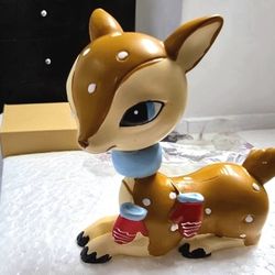 Vintage Celluloid Plastic Rare Deer Fawn Christmas Reindeer Bambi Figurines