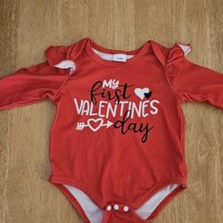1st Valentine's Onesies 3 To 6 Months 