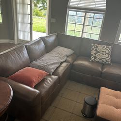 big leather sofa With Matching Console 