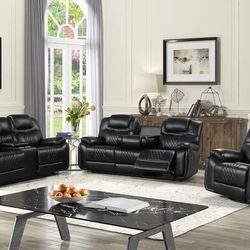 Galveston Black - 3PC OVERSIZED Reclining Set