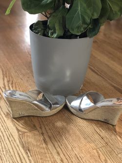 Michael Kors Silver Wedge Sandals