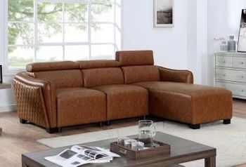 $0 Down! New Sectional W Adjustable Headrests. Brown Padded Furniture