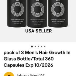 Pack of 3 Men's Hair Growth In Glass Bottle
