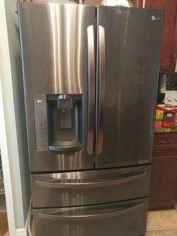 Black stainless steel LG refrigerator