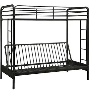 Bunk Beds W/ metal frame (futon on bottom) -mattresses included