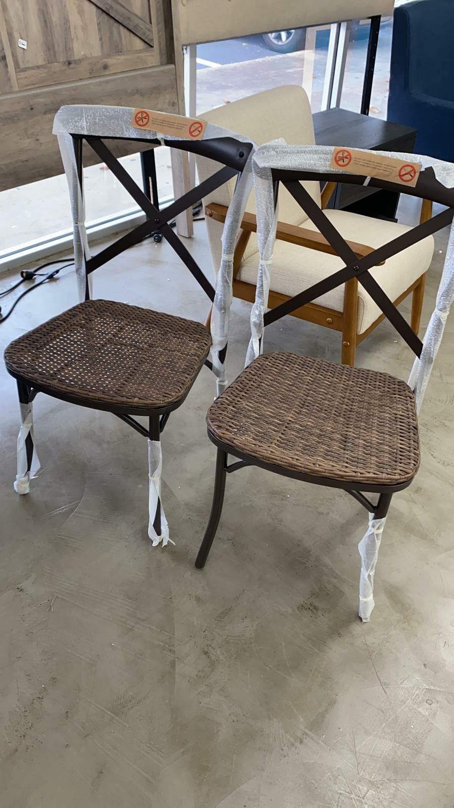 Better Homes & Gardens Wicker Camrose Farmhouse 2Piece Dining chairs