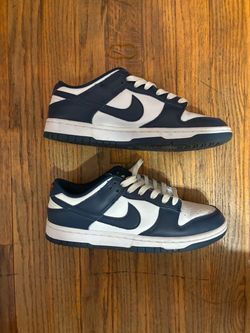 Nike Dunk Low White Navy Sneakers Size 7.5