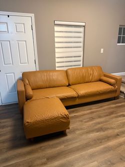 100” l shaped faux leather sectional couch