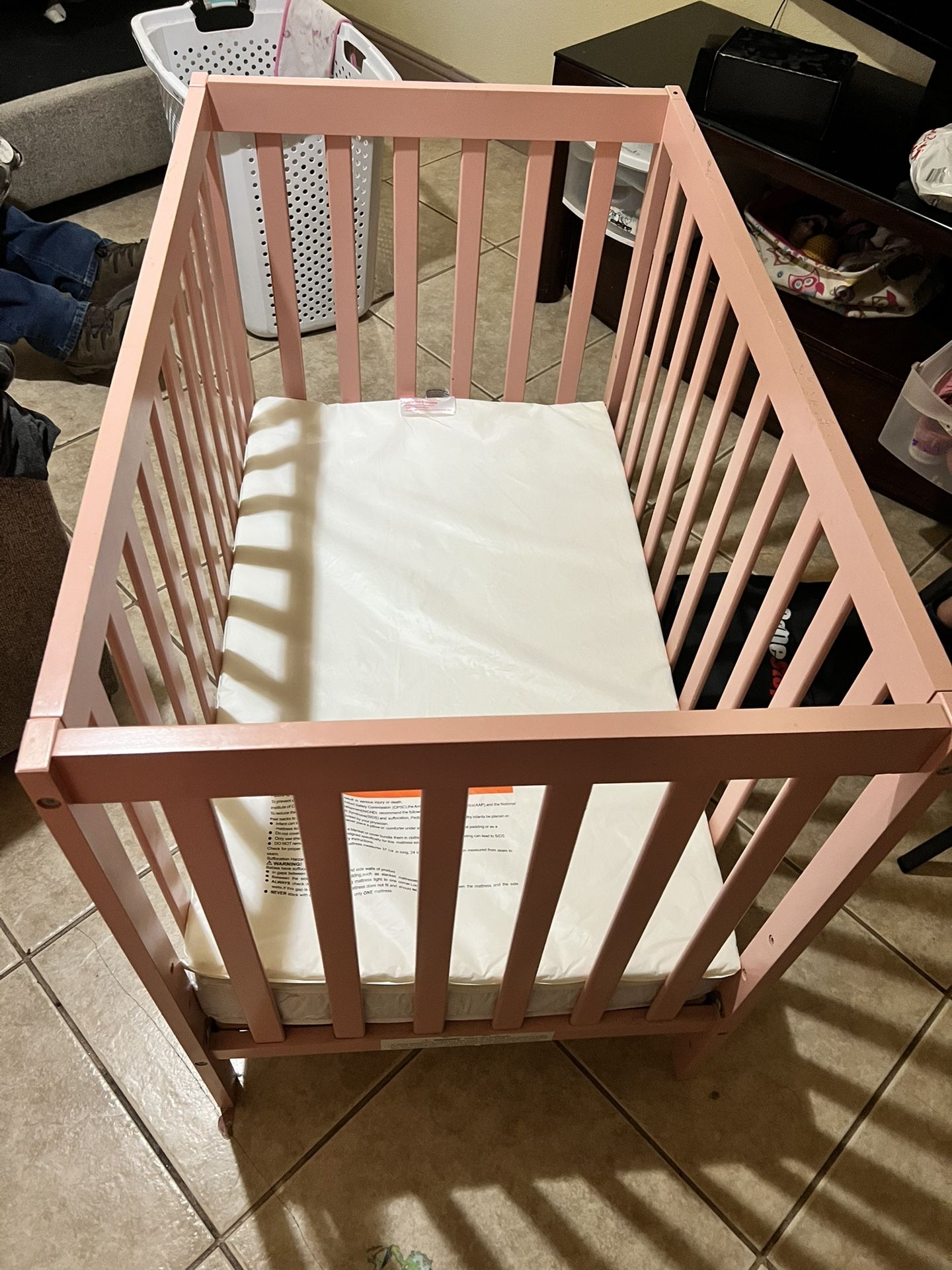 Pink Mini Crib