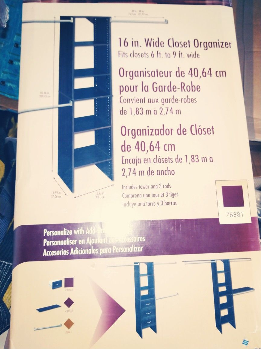 16 " Wide Closet Organizer