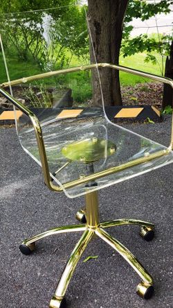 Gold and Acrylic Five Point Adjustable Computer Chair***FREE DELIVERY AVAILABLE***