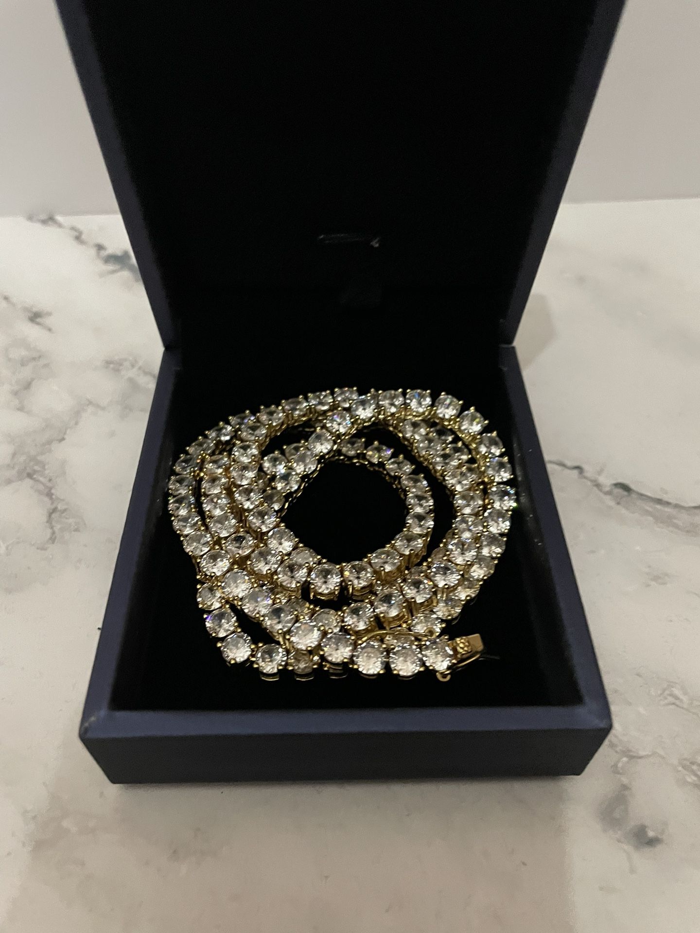 5mm 20in Gold plated Moissanite Tennis Necklace