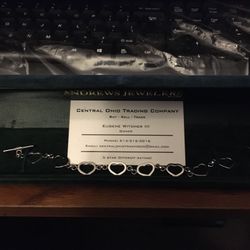 Andrews Jewelers 10k White Gold Heart Bracelet
