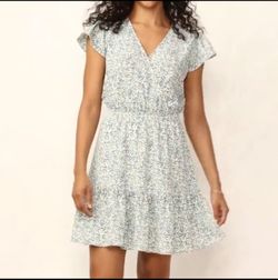 Lauren Conrad Multi Floral Wrap Fit & Flare Dress