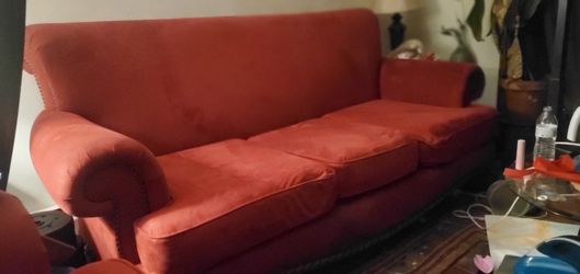 Red suede Sofa set