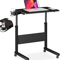 Escritorio Klvied Small Standing Desk Adjustable Height, Portable Treadmill Desk, Mobile Table Ideal for Laptops and Tablets, Black