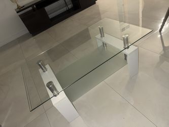 Coffee table glass 2-tier