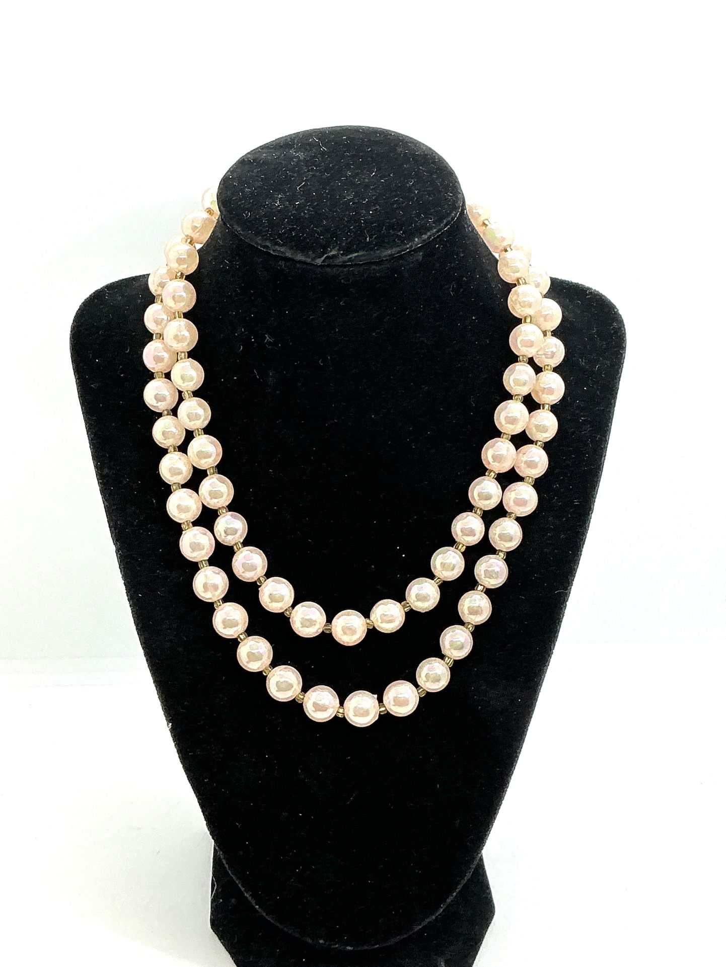 Vintage Japanese Champagne Pearl Necklace 3579