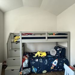 Grey bunk bed