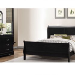 Modern Queen Size Black Complete Bedroom Set