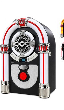 Tabletop Jukebox CD Player with Bluetooth & FM Radio
Juke Box Music Player with Retro Design, Wireless Streaming, AUX-in