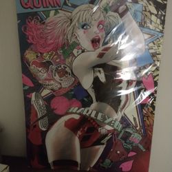 Harley Quinn Poster Board - New - Neon