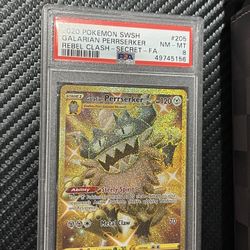 Pokemon G. Perrserker PSA 8 Secret FA