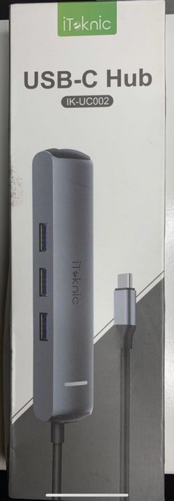 iTeknic USB C Hub, 6-in-1 USB C Adapter with 4K USB C to HDMI, Ethernet Port, USB PD Charging Port, 3 USB 3.0 Ports, for MacBook Pro, ChromeBook, XPS