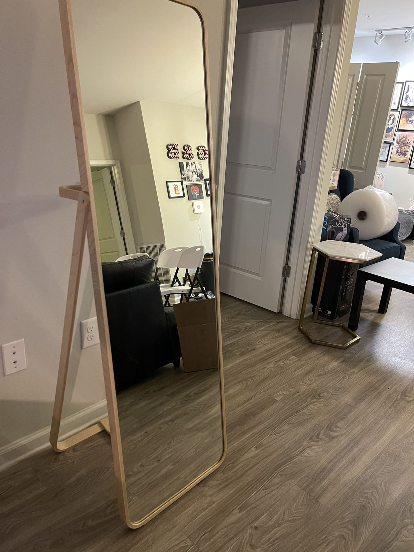 IKEA IKORNNES Wood Floor Mirror