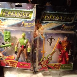 Vintage Highlander Hunter & Ramirez Action Figures.