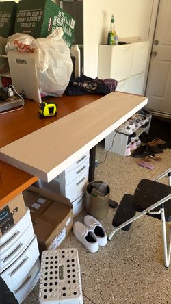 (3) Floating white shelf