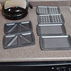 Electric Sandwich Maker, Panini Press Grill and Waffle Iron Set