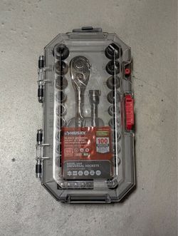 Husky 100-Position 1/4 in. Drive Universal Socket Wrench Set (26-Piece) – New