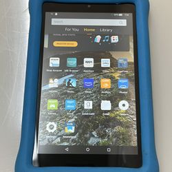 Amazon Fire HD 8 7th Gen 8” Black Tablet Blue Case 16GB - $35