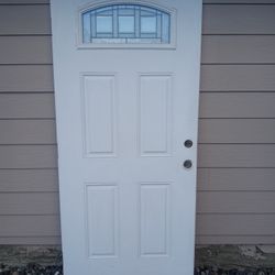 35 3/4" x 79 1/2" Solid Wood w/ Metal Shell Door!