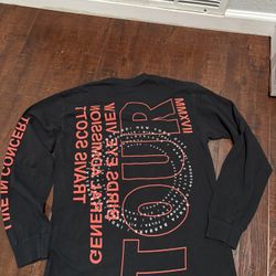 Travis Scott Birds Eye View Tour Black And Orange Long Sleeve Tee Mens Medium