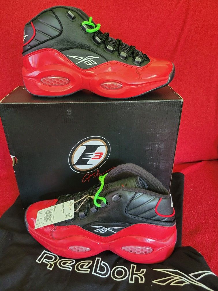 Size 11-Reebok Question Mid 76ers BRED Allen Iverson