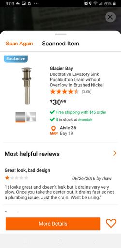 Sink Pushbutton Drain