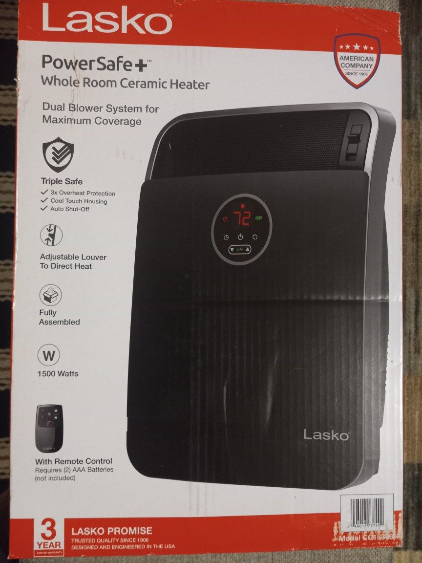 New Lasko Whole Room Ceramic Heater