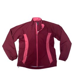 adidas Golf Burgundy Pink Vented Back Contoured Fit Windbreaker Women’s Small