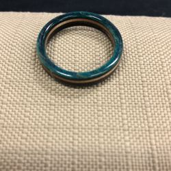 Acrylic  Tan, Black,green Unisex Ring