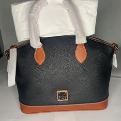 Dooney & Bourke Pebble Grain Darcy Satchel Purse Black