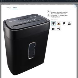 Amazon Basics Cross Cut Paper and Credit Card Shredder