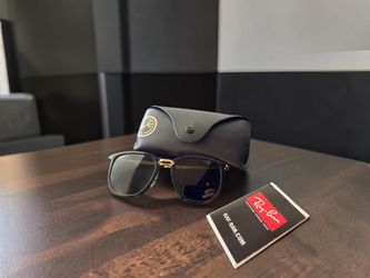 Ray-Ban RB4(contact info removed)/58 Polarized Sunglasses Black & Gold 53mm w/ Case & Papers
