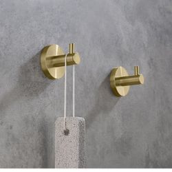 KIBI Circular Bathroom Towel Hook | 2-Inch Solid Brass Wall Mounted Robe Hook for Towels and Garments | Durable and Rust-Resistant Wall Hooks for Bath