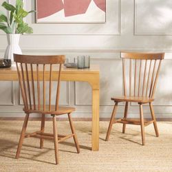 17.3'' H Oak Solid Wood Side Chair (Set of 2)