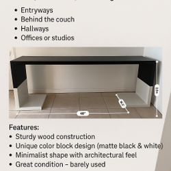 🖤 MODERN BLACK & WHITE CONSOLE TABLE – $120