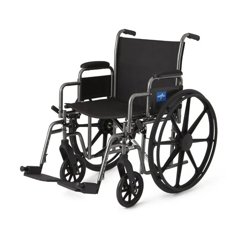Medline Wheelchair with 20in Seat and Adjustable Leg-rests