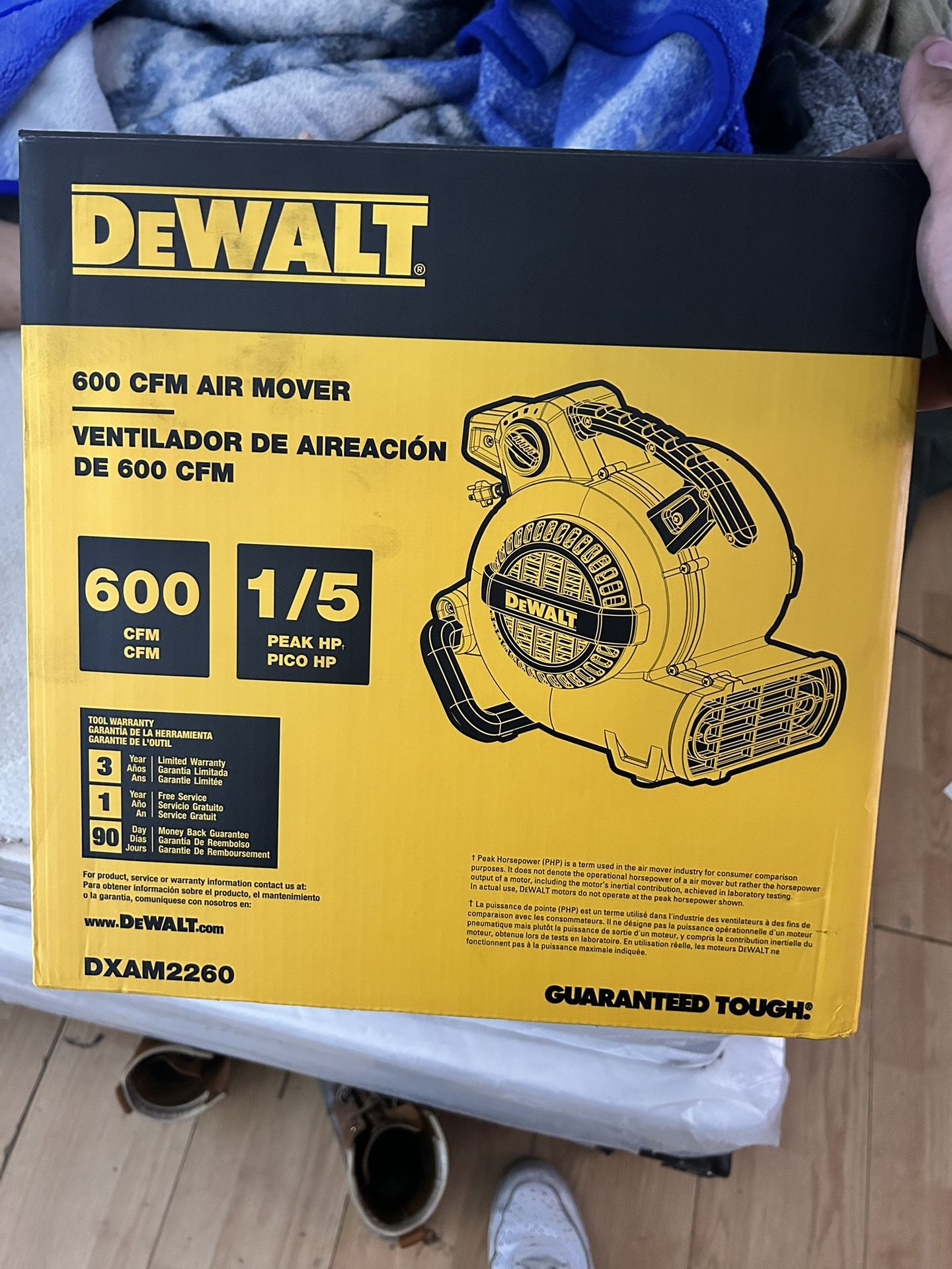 Dewalt CFM Air Mover 1/5hp