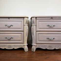 Vintage French Provincial Nightstands – Solid Wood
